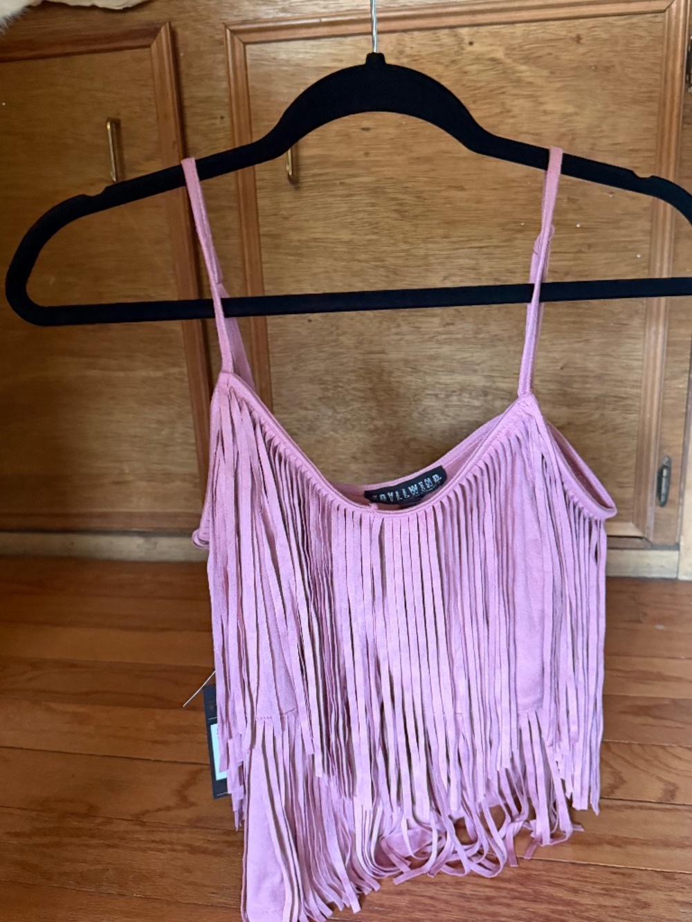 Idyllwind Pink Suede Look Fringe Tank Top Size Small